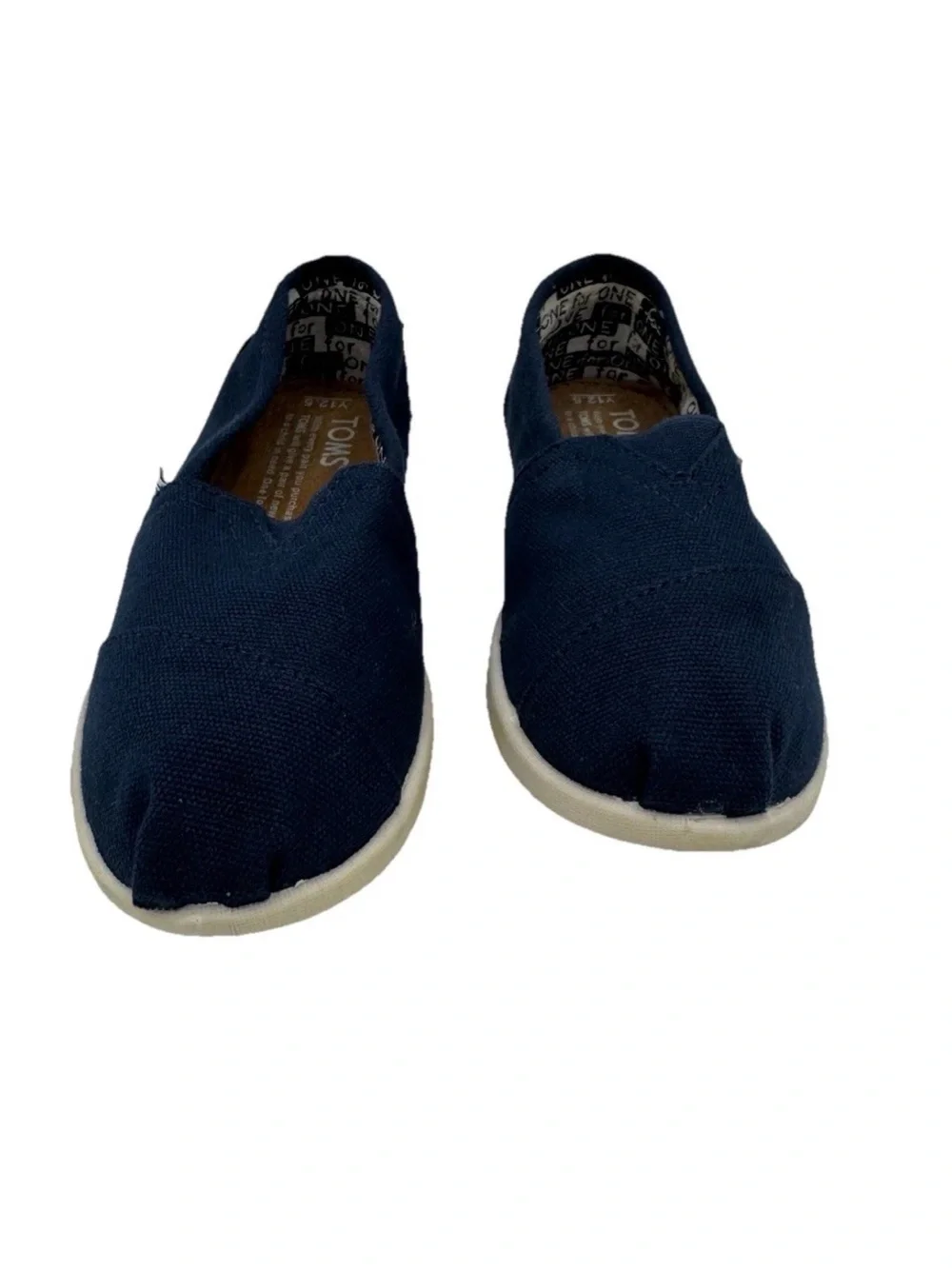 Toms Kids Black Canvas Slip-On Moccasins